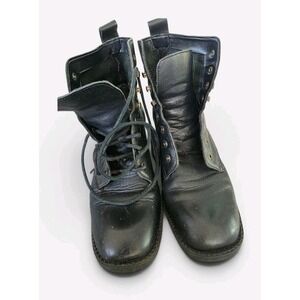 Vintage 90s Westies Black Leather Lace Up Ankle Boots Size 8.5 Whimsigoth